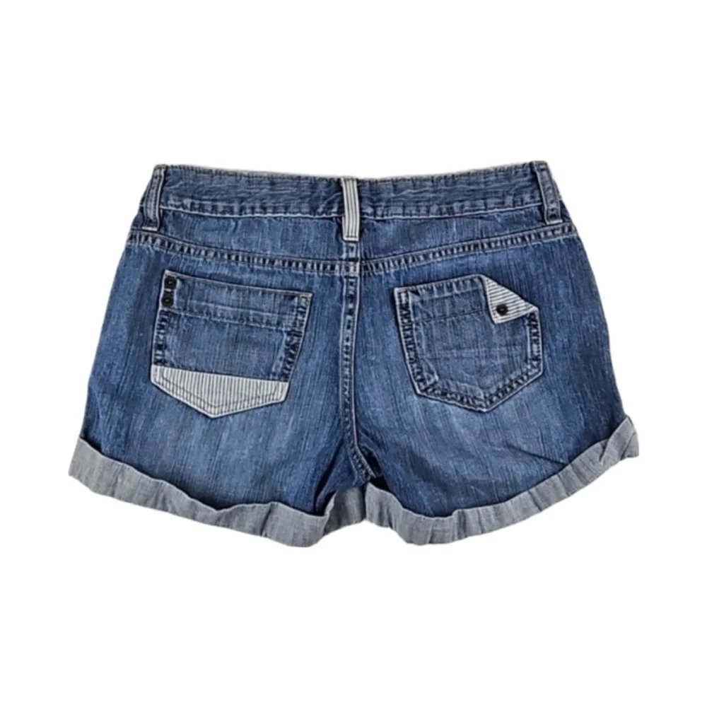 100% Cotton Jean Shorts w/ Striped Pockets